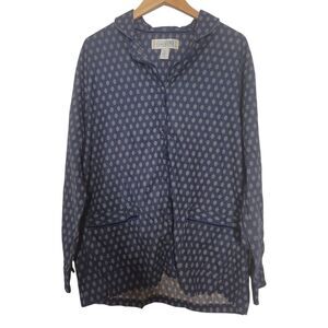 Victoria's Secret Country Collection Vintage 90s Blue Pajama Top Size Large